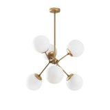 Hanglampen - Hanglamp 6 - lichts Goud Glas Sereno - Dimehouse
