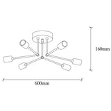 Plafondlampen - Plafondlamp Zwart Metaal Sentinel - Dimehouse