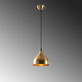 Hanglampen - Hanglamp Rond Bronskleurig Metaal Eclipse - Dimehouse