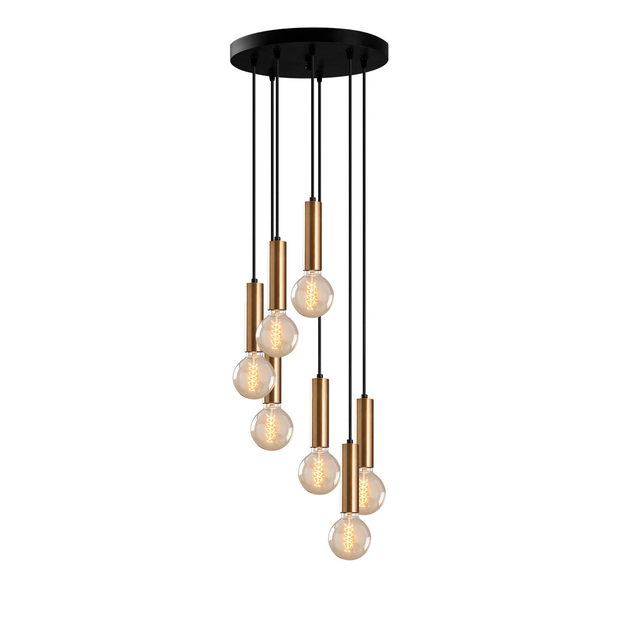 Hanglampen - Hanglamp 7 - lichts Getrapt Bronskleurig Metaal Scarlet - Dimehouse
