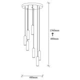 Hanglampen - Hanglamp 7 - lichts Getrapt Bronskleurig Metaal Scarlet - Dimehouse