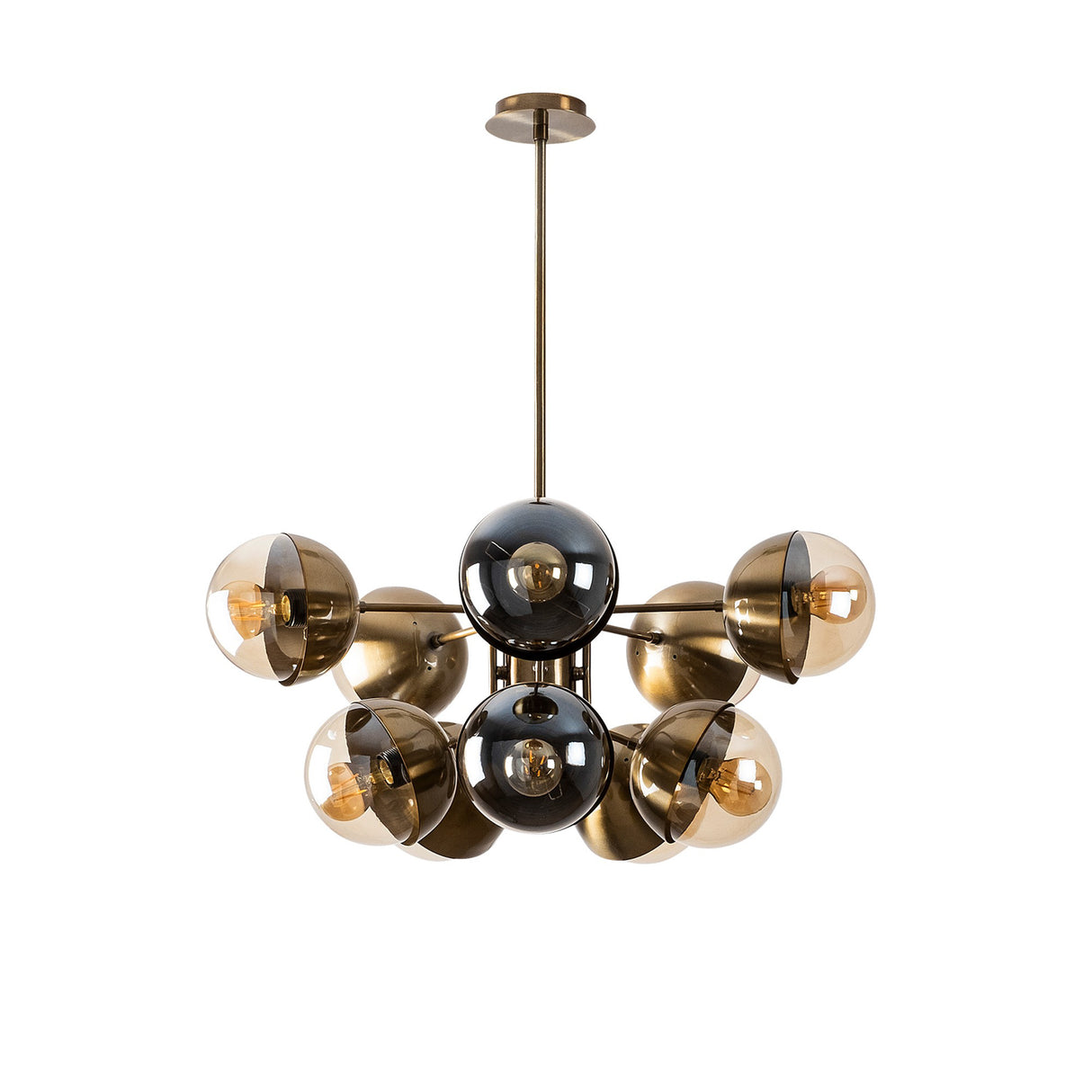Hanglampen - Hanglamp Bronskleurig Glas Carina - Dimehouse