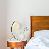 Tafellampen - Tafellamp Wit Glas Nightstrike - Dimehouse