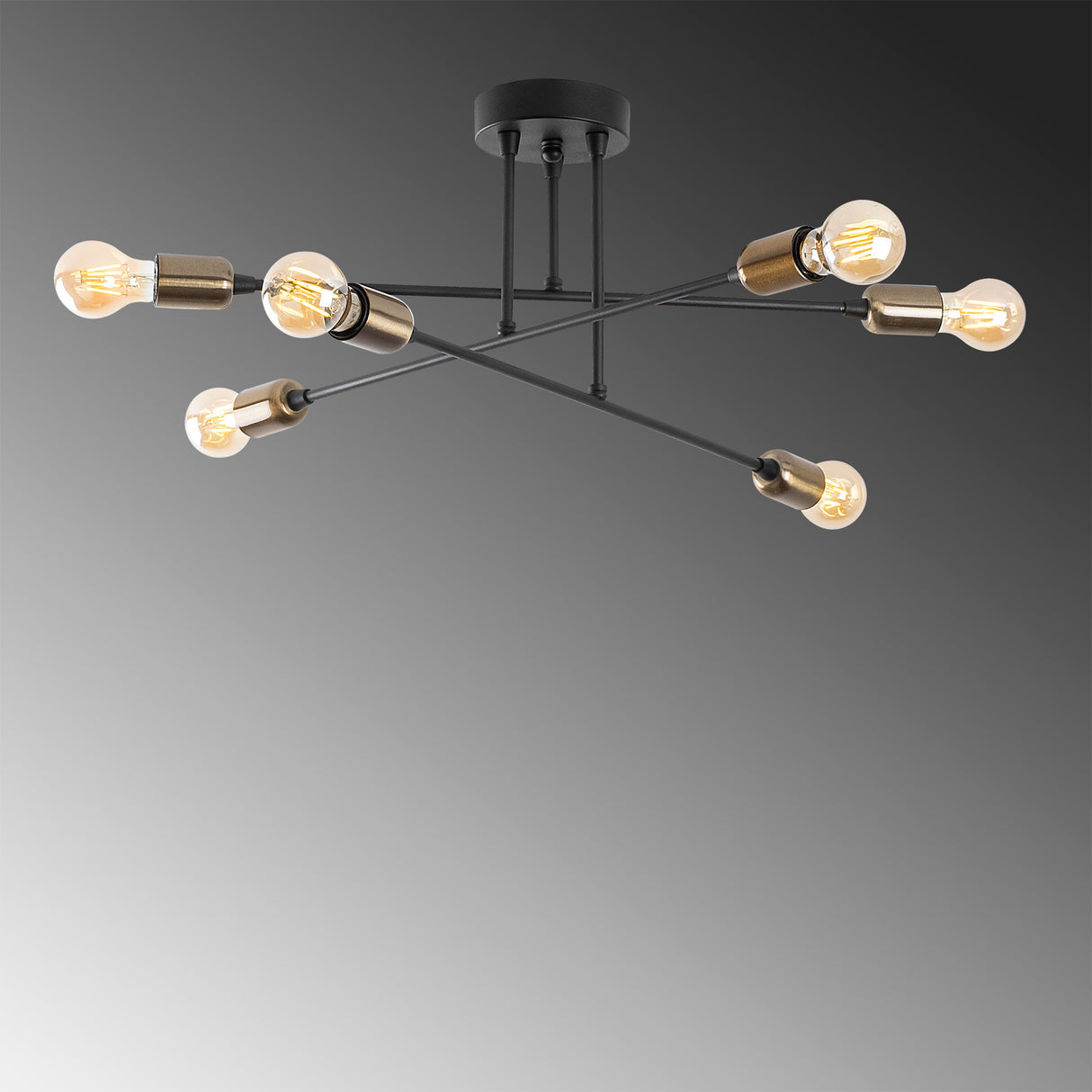 Plafondlampen - Plafondlamp Zwart Metaal Jade - Dimehouse