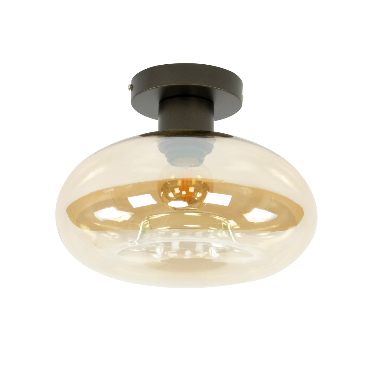 Plafondlampen - Plafondlamp Sola 1 - lichts Amber glas 27 cm - Dimehouse