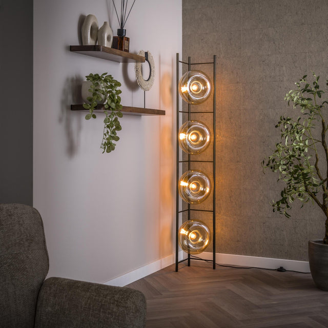Vloerlampen - Vloerlamp Sola 4 - lichts Amber Glas 168 cm - Dimehouse