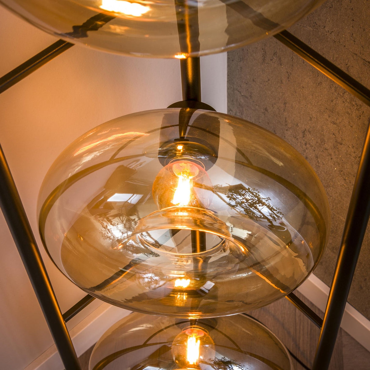Vloerlampen - Vloerlamp Sola 4 - lichts Amber Glas 168 cm - Dimehouse