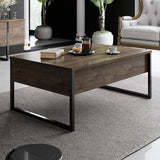Salontafels - Rechthoekige Salontafel Walnoot Luxe 90x60 - Zwart Frame - Dimehouse