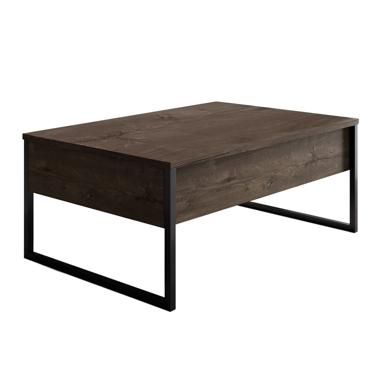 Salontafels - Rechthoekige Salontafel Walnoot Luxe 90x60 - Zwart Frame - Dimehouse