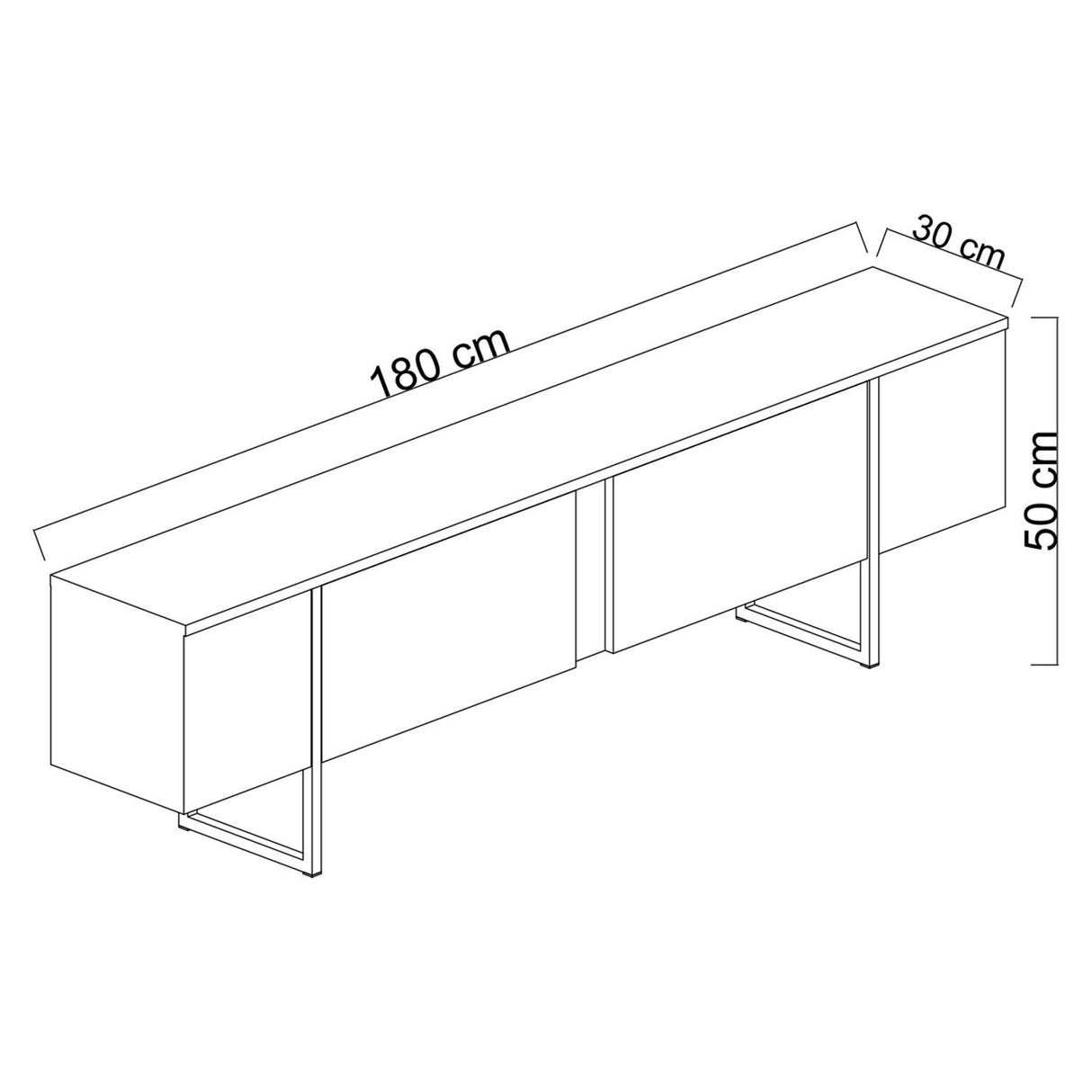 Meubelsets - Meubelset Walnoot Luxe - Salontafel + TV Meubel - Zwart Frame - Dimehouse