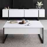 Meubelsets - Meubelset Wit Luxe - Salontafel + TV Meubel - Zwart Frame - Dimehouse