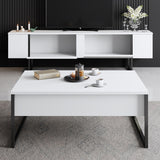 Meubelsets - Meubelset Wit Luxe - Salontafel + TV Meubel - Zwart Frame - Dimehouse
