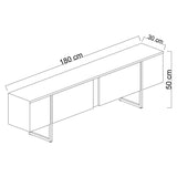 Meubelsets - Meubelset Wit Luxe - Salontafel + TV Meubel - Zwart Frame - Dimehouse