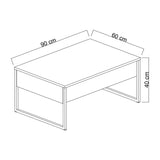 Meubelsets - Meubelset Wit Luxe - Salontafel + TV Meubel - Zwart Frame - Dimehouse