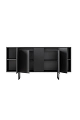 Dressoirs - Modern Dressoir Antraciet Luxe 160x80x35 - Zwart Frame - Dimehouse
