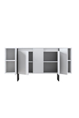 Dressoirs - Modern Dressoir Wit Luxe 160x80x35 - Zwart Frame - Dimehouse