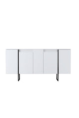 Dressoirs - Modern Dressoir Wit Luxe 160x80x35 - Zwart Frame - Dimehouse