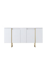 Dressoirs - Modern Dressoir Wit Luxe 160x80x35 - Gouden Frame - Dimehouse