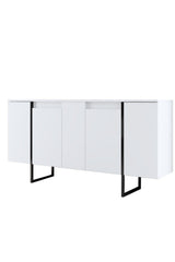 Meubelsets - Meubelset Wit Luxe - Salontafel + TV Meubel + Dressoir - Zwart Frame - Dimehouse