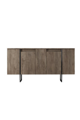 Meubelsets - Meubelset Walnoot Luxe - Salontafel + TV Meubel + Dressoir - Zwart Frame - Dimehouse