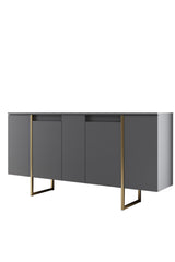 Meubelsets - Meubelset Antraciet Luxe - Salontafel + TV Meubel + Dressoir - Gouden Frame - Dimehouse