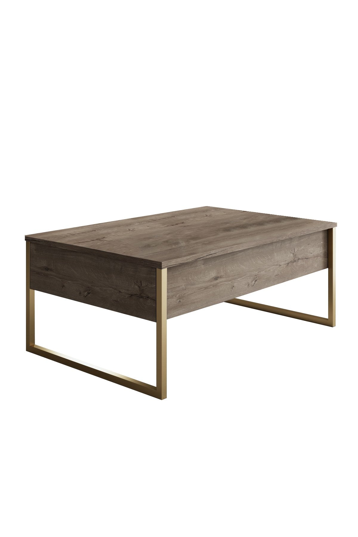 Meubelsets - Meubelset Walnoot Luxe - Salontafel + TV Meubel + Dressoir - Gouden Frame - Dimehouse