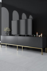 Meubelsets - Meubelset Antraciet Lord - Salontafel + TV Meubel + Dressoir - Gouden Frame - Dimehouse