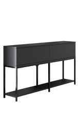 Dressoirs - Modern Dressoir Antraciet Lord 150x30x80 - Zwart Frame - Twee Vakken - Dimehouse