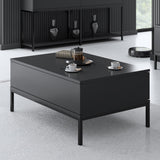 Salontafels - Rechthoekige Salontafel Antraciet Lord 90x60 - Zwart Frame - Dimehouse