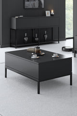 Meubelsets - Meubelset Antraciet Lord - Salontafel + TV Meubel + Dressoir - Zwart Frame - Dimehouse