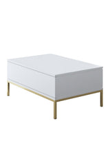 Meubelsets - Meubelset Wit Lord - Salontafel + TV Meubel + Dressoir - Gouden Frame - Dimehouse