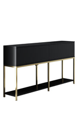 Meubelsets - Meubelset Zwart Lord - Salontafel + TV Meubel + Dressoir - Gouden Frame - Dimehouse