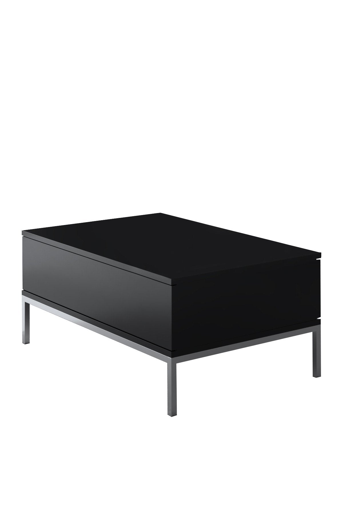 Salontafels - Rechthoekige Salontafel Zwart Lord 90x60 - Zilver Frame - Dimehouse