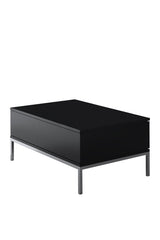 Salontafels - Rechthoekige Salontafel Zwart Lord 90x60 - Zilver Frame - Dimehouse