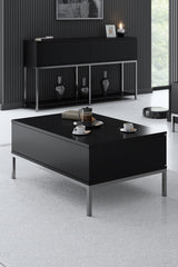 Meubelsets - Meubelset Zwart Lord - Salontafel + TV Meubel + Dressoir - Zilver Frame - Dimehouse