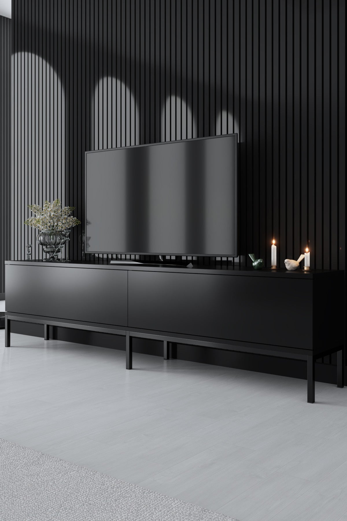 Meubelsets - Meubelset Zwart Lord - Salontafel + TV Meubel + Dressoir - Zwart Frame - Dimehouse