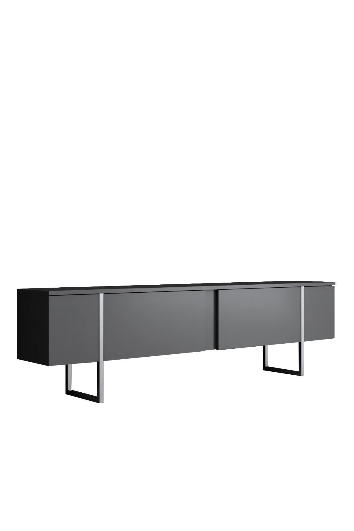 Meubelsets - Meubelset Antraciet Luxe - Salontafel + TV Meubel + Dressoir - Zilver Frame - Dimehouse