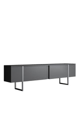 Meubelsets - Meubelset Antraciet Luxe - Salontafel + TV Meubel + Dressoir - Zilver Frame - Dimehouse