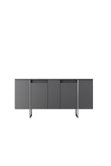 Meubelsets - Meubelset Antraciet Luxe - Salontafel + TV Meubel + Dressoir - Zilver Frame - Dimehouse