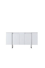 Meubelsets - Meubelset Wit Luxe - Salontafel + TV Meubel + Dressoir Luxe - Zilver Frame - Dimehouse