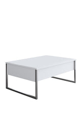 Meubelsets - Meubelset Wit Luxe - Salontafel + TV Meubel + Dressoir Luxe - Zilver Frame - Dimehouse
