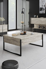 Meubelsets - Meubelset Travertin Luxe - Salontafel + TV Meubel + Dressoir Luxe - Zwart Frame - Dimehouse