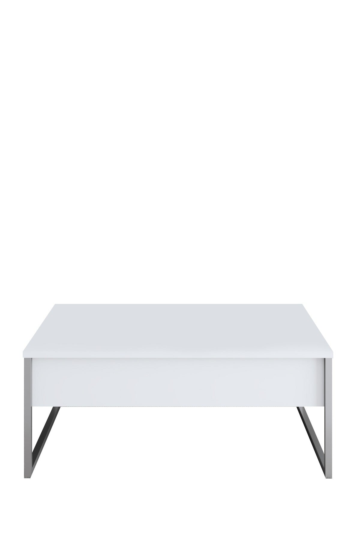 Salontafels - Rechthoekige Salontafel Wit Luxe 90x60 - Zilver Frame - Dimehouse