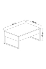 Salontafels - Rechthoekige Salontafel Wit Luxe 90x60 - Zilver Frame - Dimehouse