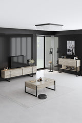 Salontafels - Rechthoekige Salontafel Travertin Luxe 90x60 - Zwart Frame - Dimehouse
