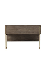 Dressoirs - Modern Dressoir Walnoot Luxe 120x80x30 - Gouden Frame - Eén Vak - Dimehouse