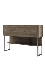 Dressoirs - Modern Dressoir Walnoot Luxe 120x80x30 - Zilver Frame - Eén Vak - Dimehouse