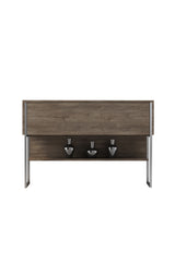 Dressoirs - Modern Dressoir Walnoot Luxe 120x80x30 - Zilver Frame - Eén Vak - Dimehouse
