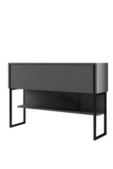 Dressoirs - Modern Dressoir Antraciet Luxe 120x80x30 - Zwart Frame - Eén Vak - Dimehouse