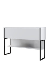 Dressoirs - Modern Dressoir Wit Luxe 120x80x30 - Zwart Frame - Eén Vak - Dimehouse